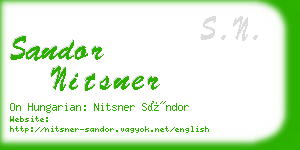 sandor nitsner business card